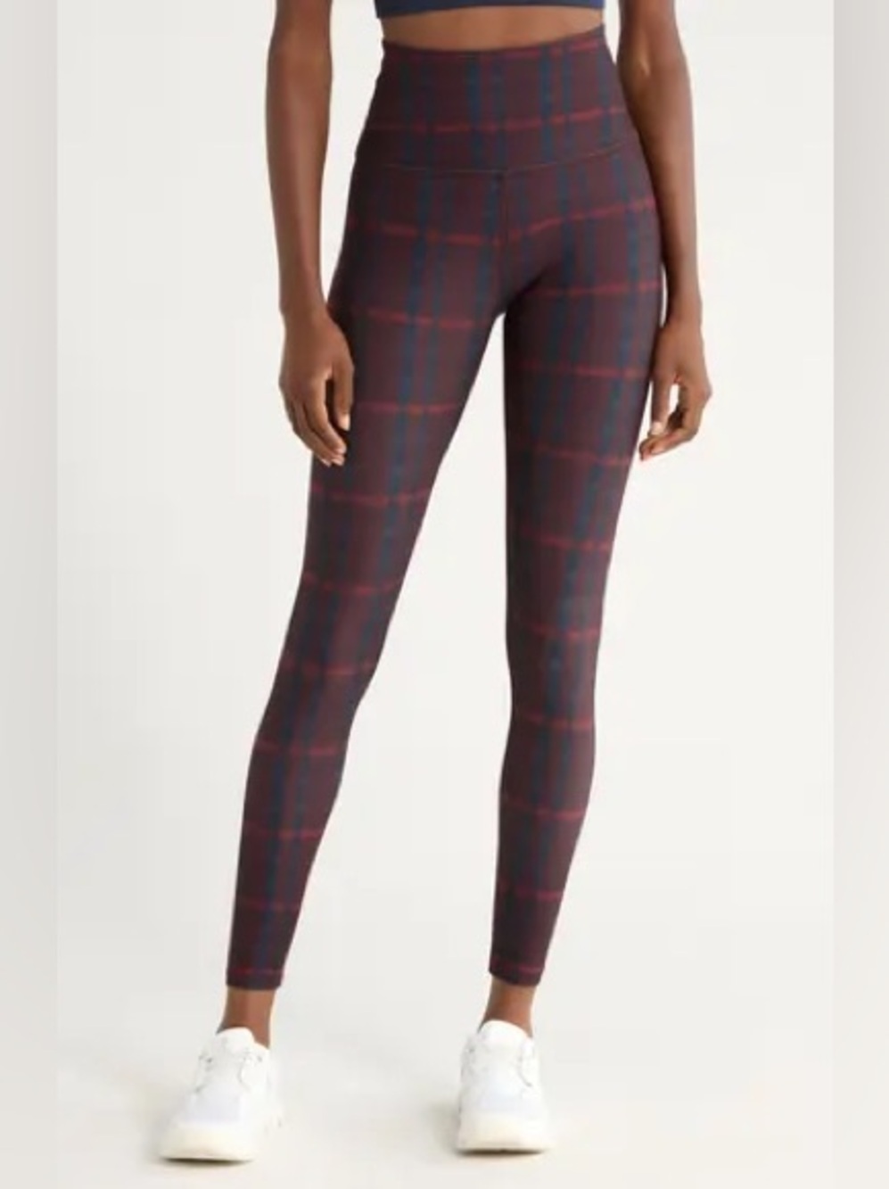 Beyond Yoga SoftMark Caught in the Midi High Waist Leggings in Dark Cherry Prepp